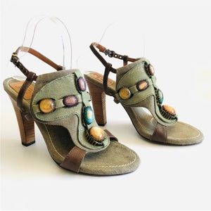 Stone Embellished Carugo Slingback Heels